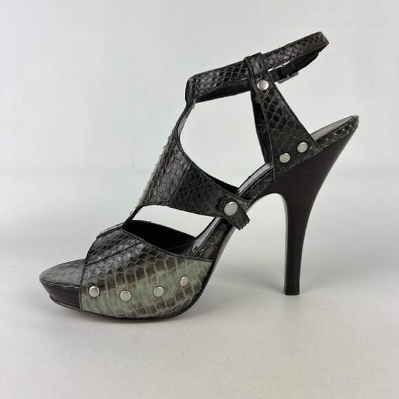 Ash Womens Gray Snake Gladiator Platform Sandals Strappy Heels size EU 40 US 10 - Picture 6 of 16